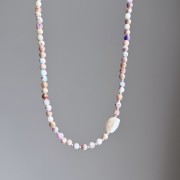 Choker kamienie naturalne jaspis perła PUDROWA PERŁA