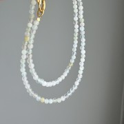 Choker kamień naturalny morganit PASTELOWY no.2