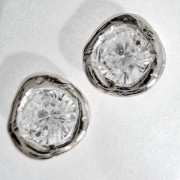 Srebrne kolczyki z cyrkoniami PŁYNNE SREBRO