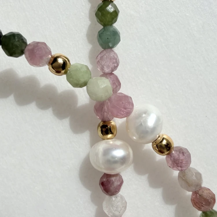 Choker kamienie naturalne turmalin MATCHA