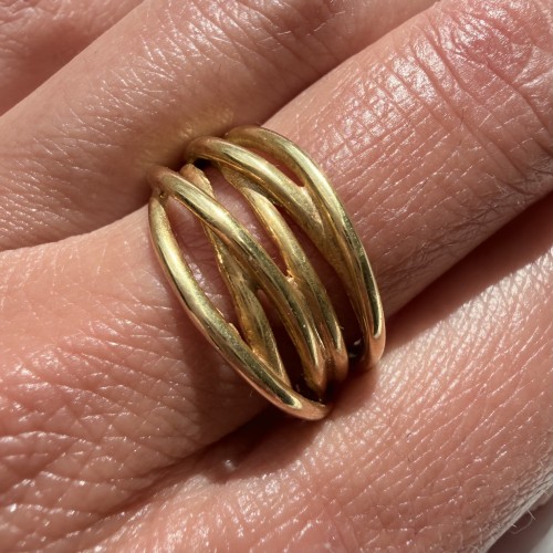 Srebrny pozłacany pierścionek Zjawiskowy