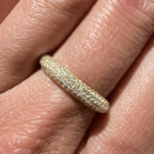 Srebrny pozłacany pierścionek obrączka z cyrkoniami ZACHWYT