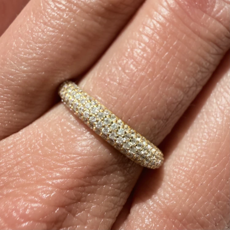 Srebrny pozłacany pierścionek obrączka z cyrkoniami ZACHWYT