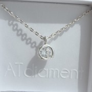 Srebrny  naszyjnik z cyrkonią PŁYNNE SREBRO