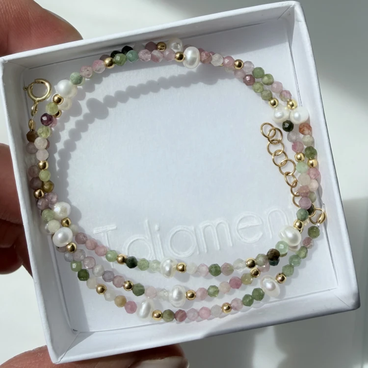 Choker kamienie naturalne turmalin MATCHA