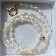 Naszyjnik  z naturalnych pereł NIEIDEALNY no. 2