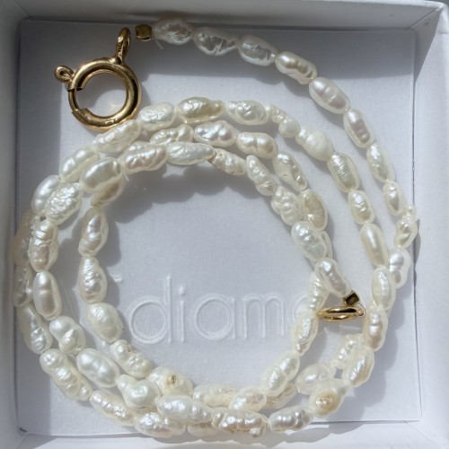 Naszyjnik  z naturalnych pereł NIEIDEALNY no. 2