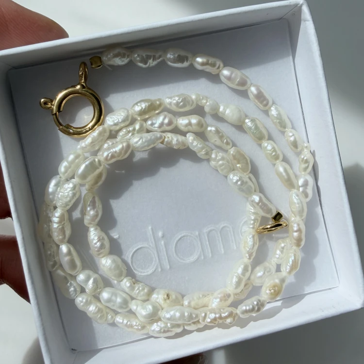 Naszyjnik  z naturalnych pereł NIEIDEALNY no. 2