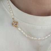 Naszyjnik  z naturalnych pereł NIEIDEALNY no. 2