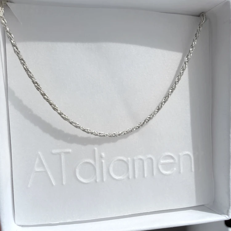 Srebrny naszyjnik choker WŁÓCZKA cienki