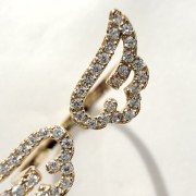 Srebrny pozłacany pierścionek skrzydła z cyrkoniami