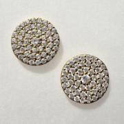 Srebrne pozłacane kolczyki koła duże z cyrkoniami