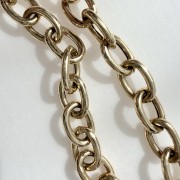 Srebrny pozłacany naszyjnik choker łańcuch  owal