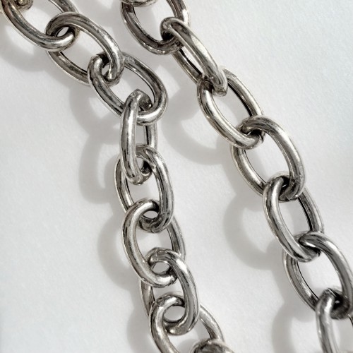 Srebrny naszyjnik choker łańcuch  owal