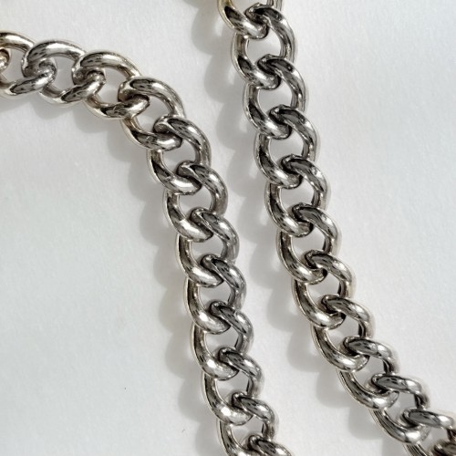 Srebrny naszyjnik choker łańcuch pancerka