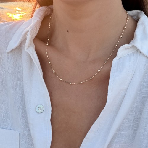 Srebrny pozłacany naszyjnik choker KULKI