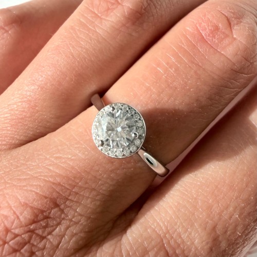 Pierścionek VERA z moissanitem 0,70 ct – srebro 925