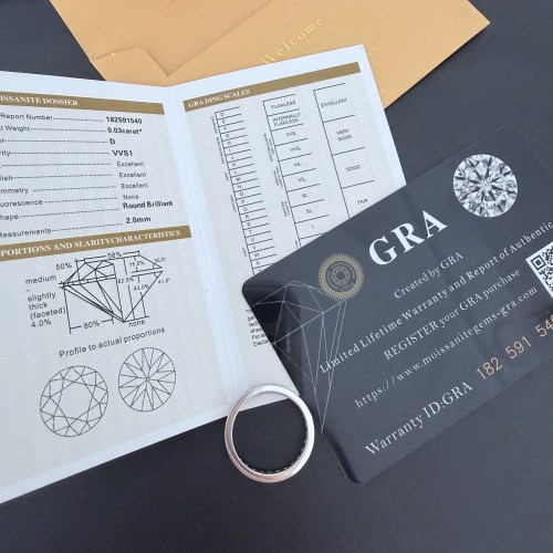 Obrączka DIANA z moissanitami ok. 0,75 ct – srebro 925 pozłacane 24k