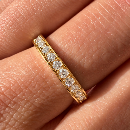Obrączka DIANA z moissanitami ok. 0,75 ct – srebro 925 pozłacane 24k