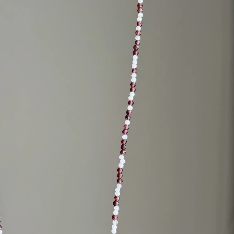 Naszyjnik kamienie naturalne granat, chalceon CHERRY BLUE