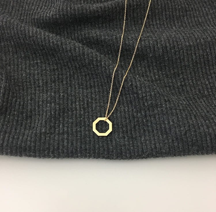 Złoty naszyjnik ośmiokąt 333