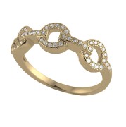 Srebrny pozłacany pierścionek trzy koła z cyrkoniami