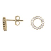 Srebrne pozłacane kolczyki koła z cyrkoniami