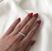 Srebrny pierścionek obrączka z cyrkoniami