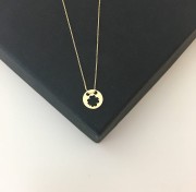 Złoty naszyjnik koło z koniczyną 333