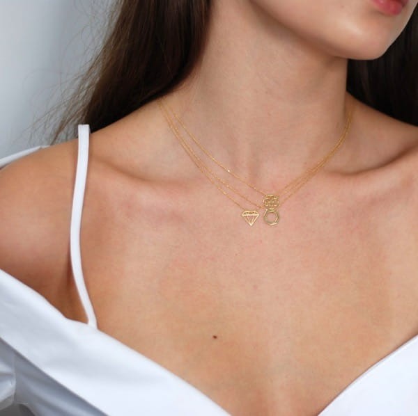 Złoty naszyjnik ośmiokąt 333