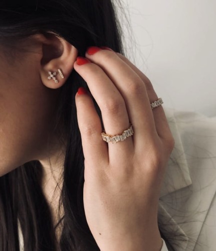 Srebrne kolczyki krzyże z cyrkoniami