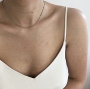 Srebrny naszyjnik choker z różową emalią