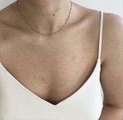 Srebrny pozłacany naszyjnik choker z niebieską emalią