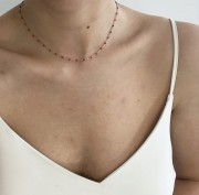 Srebrny naszyjnik choker z czerwoną emalią
