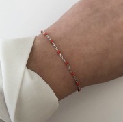 Srebrna bransoletka z czerwoną emalią