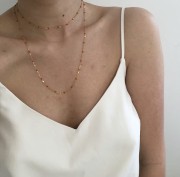 Srebrny pozłacany naszyjnik z czerwoną emalią