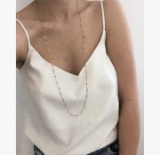 Srebrny pozłacany naszyjnik z czerwoną emalią