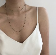 Srebrny pozłacany naszyjnik z granatową emalią