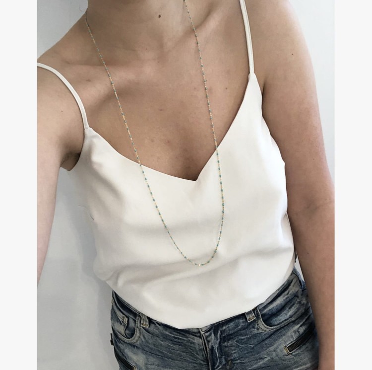 Srebrny pozłacany naszyjnik z niebieską emalią