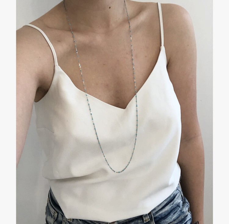 Srebrny naszyjnik z niebieską emalią