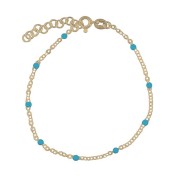 Srebrna pozłacana bransoletka z niebieska emalią