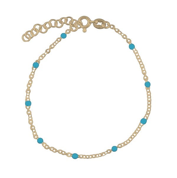 Srebrna pozłacana bransoletka z niebieska emalią