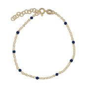 Srebrna pozłacana bransoletka z granatową emalią