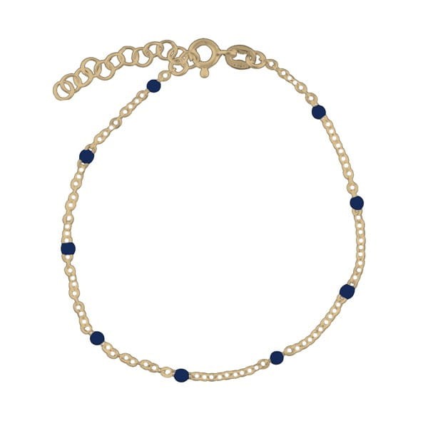 Srebrna pozłacana bransoletka z granatową emalią