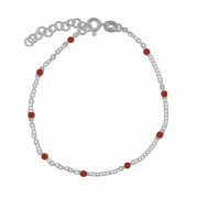 Srebrna bransoletka z czerwoną emalią