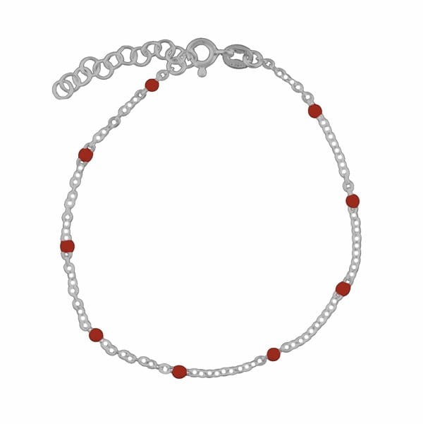 Srebrna bransoletka z czerwoną emalią