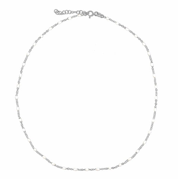 Srebrny naszyjnik choker z białą emalią