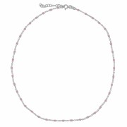 Srebrny naszyjnik choker z różową emalią