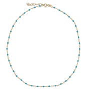 Srebrny pozłacany naszyjnik choker z niebieską emalią