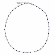Srebrny naszyjnik choker z granatową emalią